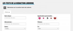 Filtres sur les tests