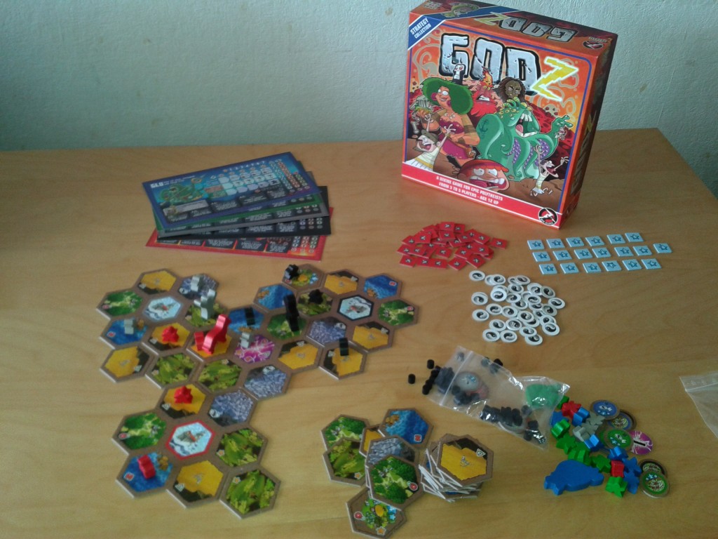 Voilà tout ce que vous aurez sur la table lors d'une partie de GodZ... On a vu pire.