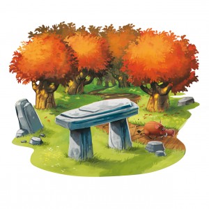 Dolmen sous forêt d'automne