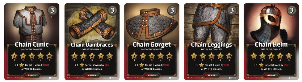 Set armure type chain