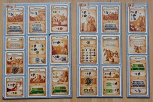 Actions disponibles dans une partie à 7 de Caverna