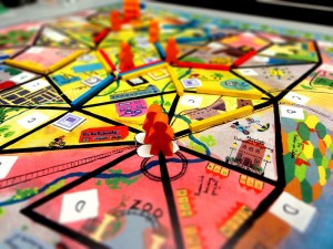 Le plateau de Bus au cours d'une partie