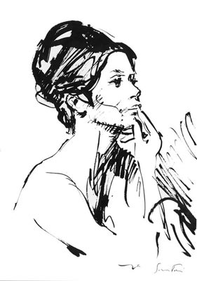 Femme au mirroir (esquisse)