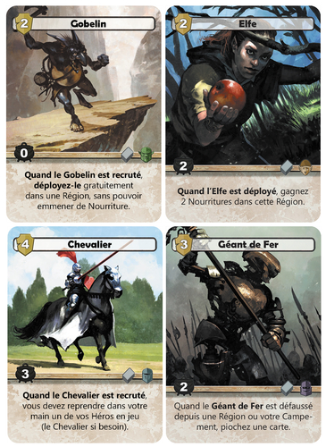 Twelve Heroes cartes jeu