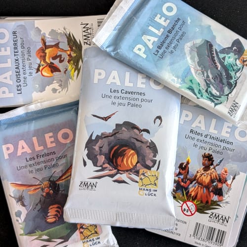 Paleo – Les mini extensions : Rites d’Initiation, Les Oiseaux, Les Frelons, La Baleine Blanche, Les Cavernes
